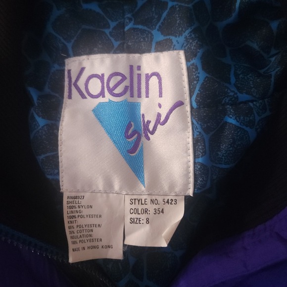 Kaelin Vintage Ski Women's Purple Striped Pullover Anorak Jacket Size 8 - Picture 4 of 9